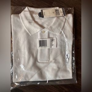 Small Ralph Lauren Polo White and Navy Classic Fit Mesh Polo Shirt